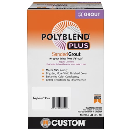 Custom Building Products Custom Building Products Polyblend Plus Indoor and Outdoor Arctic White Sanded Grout 7 lb PBPG6407-4